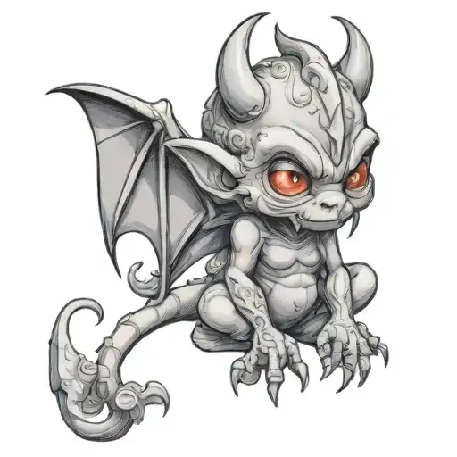 cute baby gargoyle tattoo design idea