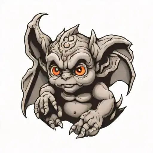 cute baby gargoyle tattoo design idea