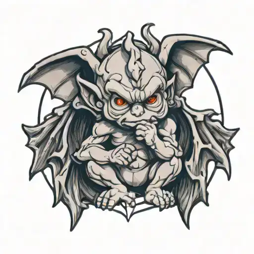 cute baby gargoyle tattoo design idea