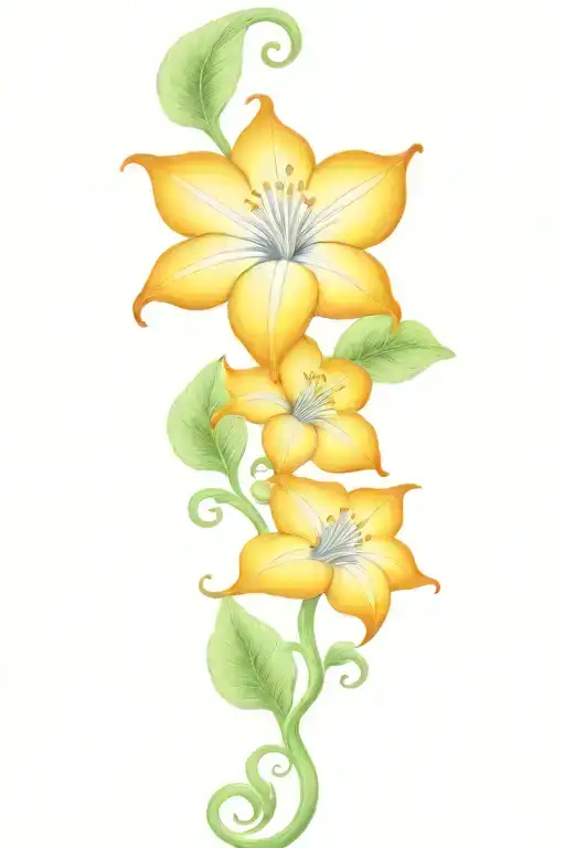 long moonflower vine tattoo design idea