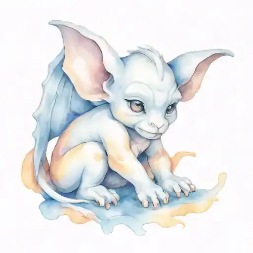 cute baby gargoyle tattoo design idea