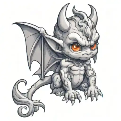 cute baby gargoyle tattoo design idea