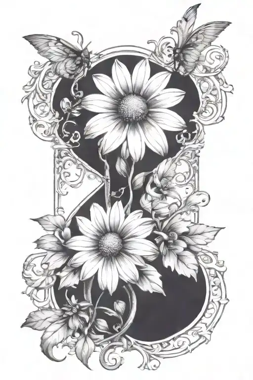 daisy growing tattoo design idea