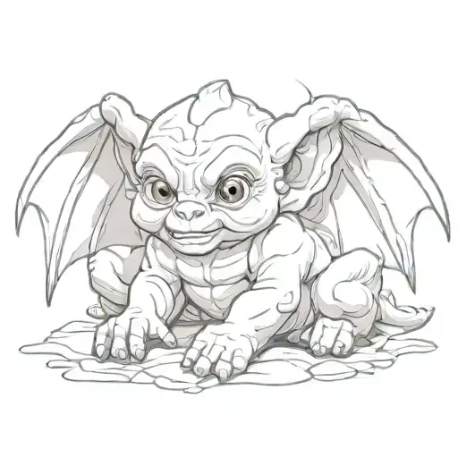 cute baby gargoyle tattoo design idea