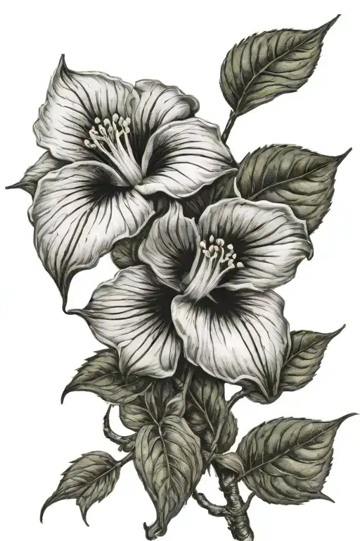 moonflower on a vine tattoo design idea
