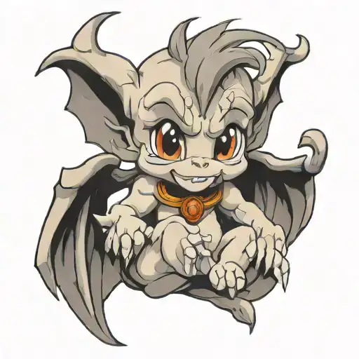 cute baby gargoyle tattoo design idea