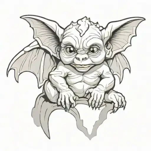 cute baby gargoyle tattoo design idea
