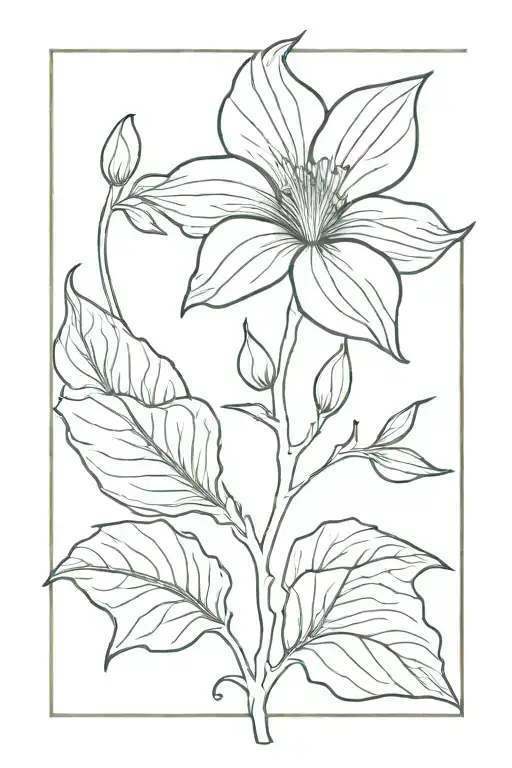 single vine of moonflower  tattoo design idea