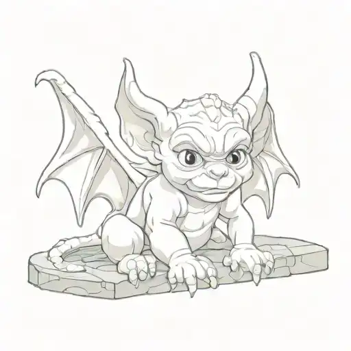 cute baby gargoyle tattoo design idea