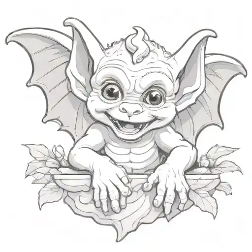 cute baby gargoyle tattoo design idea