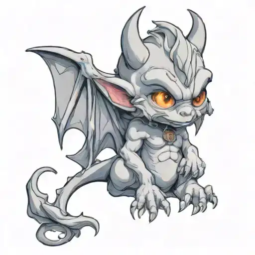 cute baby gargoyle tattoo design idea