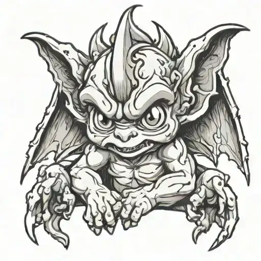 cute baby gargoyle tattoo design idea