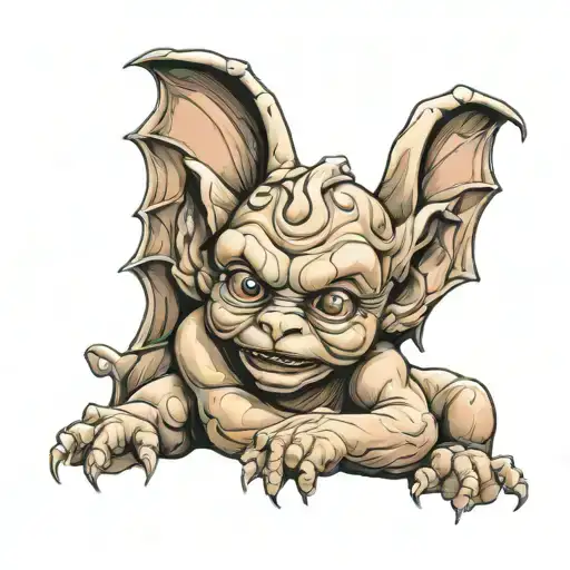 cute baby gargoyle tattoo design idea