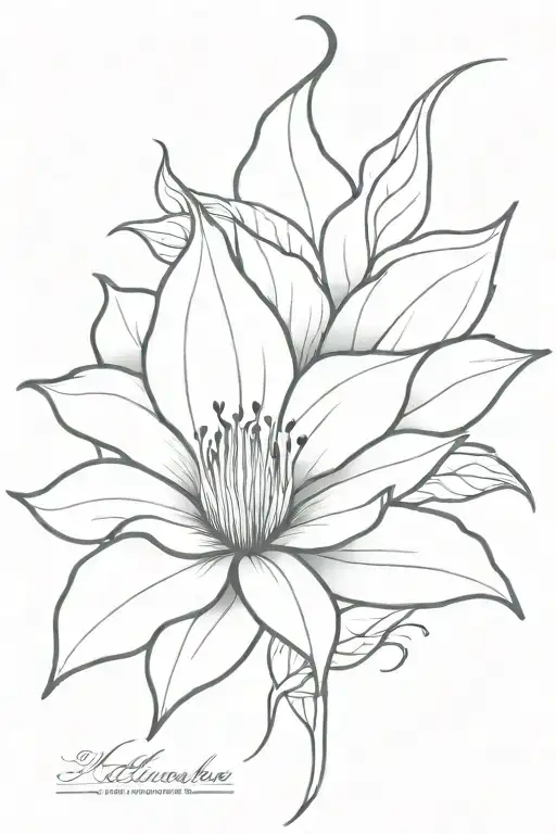 single vine of moonflower  tattoo design idea