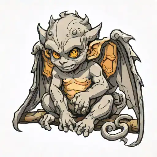 cute baby gargoyle tattoo design idea