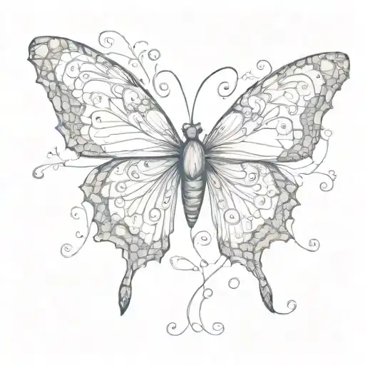 butterfly in lace tattoo design idea