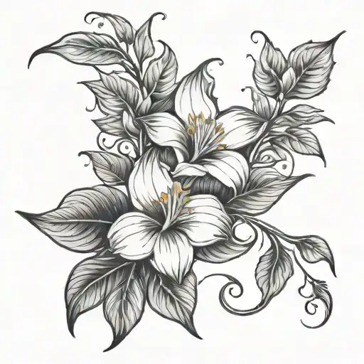 moonflower vine tattoo design idea
