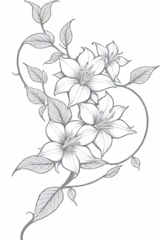 long moonflower vine tattoo design idea