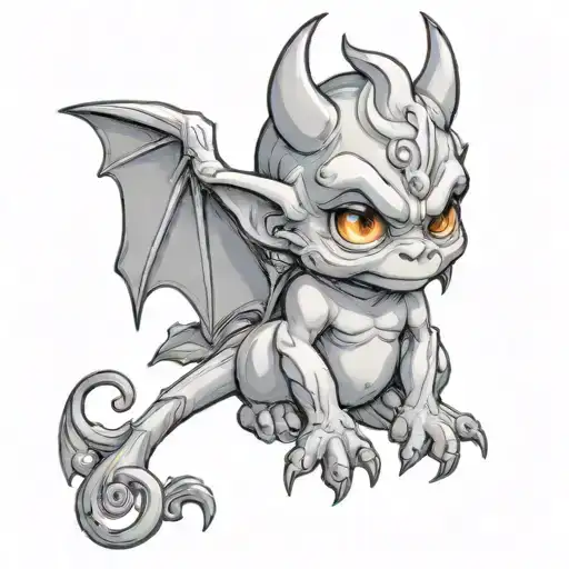 cute baby gargoyle tattoo design idea