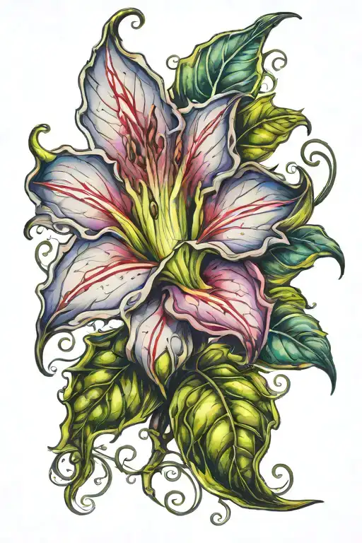 single vine of moonflower tattoo design idea
