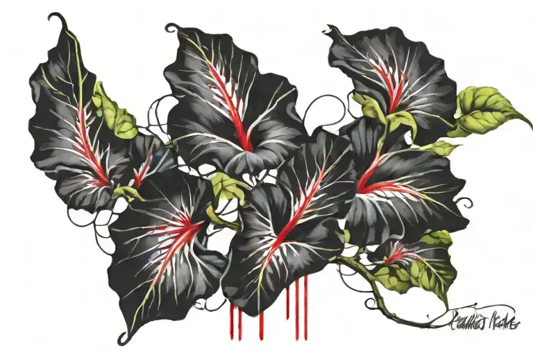 morning glory vine tattoo design idea