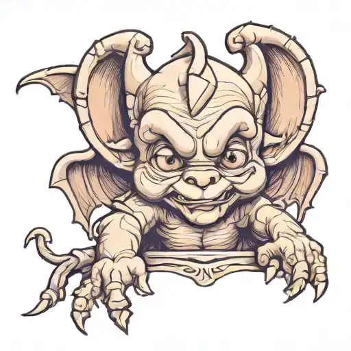 cute baby gargoyle tattoo design idea