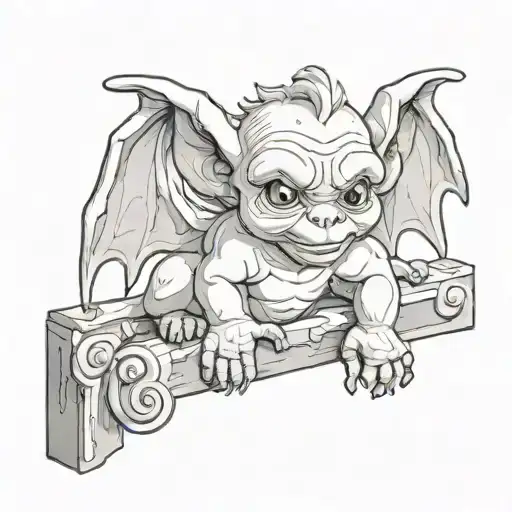 cute baby gargoyle tattoo design idea
