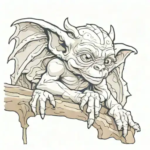 cute baby gargoyle tattoo design idea