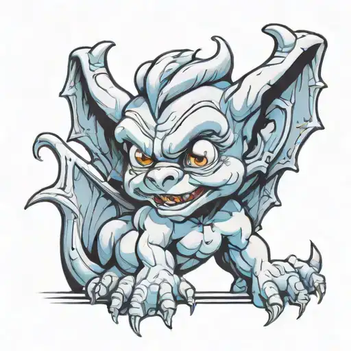 cute baby gargoyle tattoo design idea
