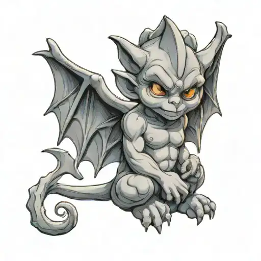 cute baby gargoyle tattoo design idea