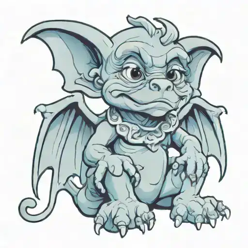 cute baby gargoyle tattoo design idea