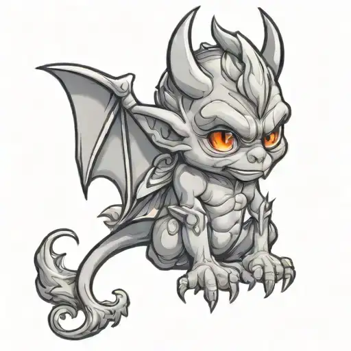 cute baby gargoyle tattoo design idea