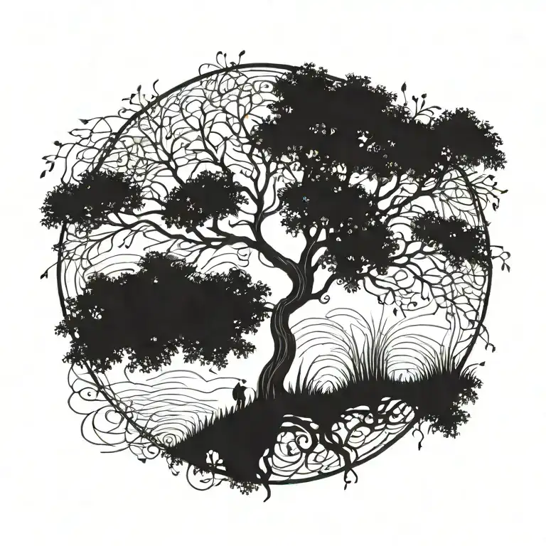 willow tree tattoo design idea