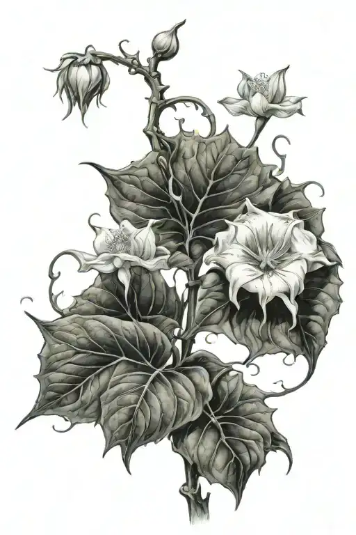 moonflower on a vine tattoo design idea