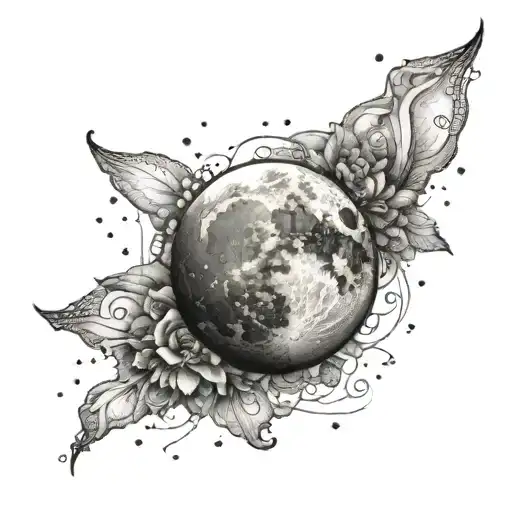 full moon tattoo design idea