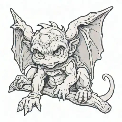 cute baby gargoyle tattoo design idea