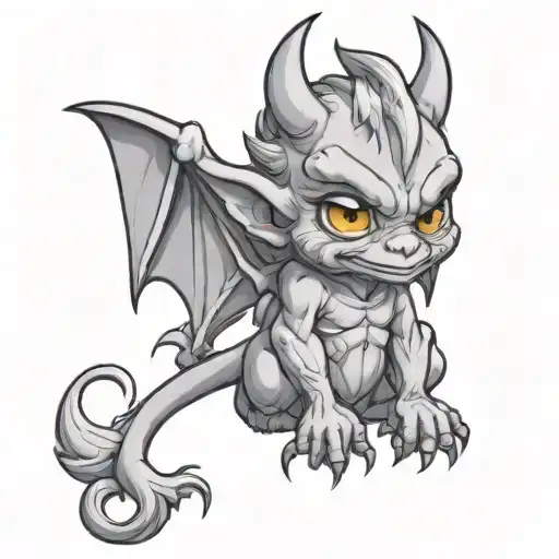 cute baby gargoyle tattoo design idea