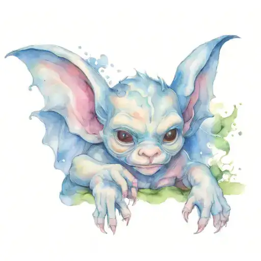 cute baby gargoyle tattoo design idea