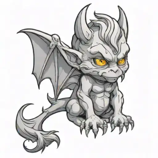 cute baby gargoyle tattoo design idea