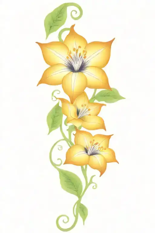 long moonflower vine tattoo design idea