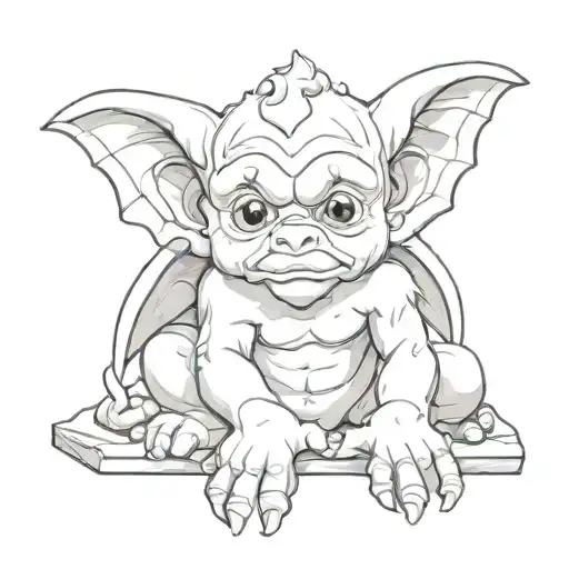 cute baby gargoyle tattoo design idea