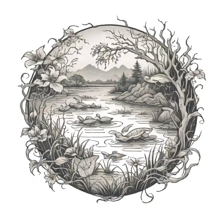 swamp tattoo design idea