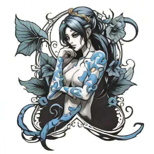 feminine inner demons morning glory  tattoo design idea