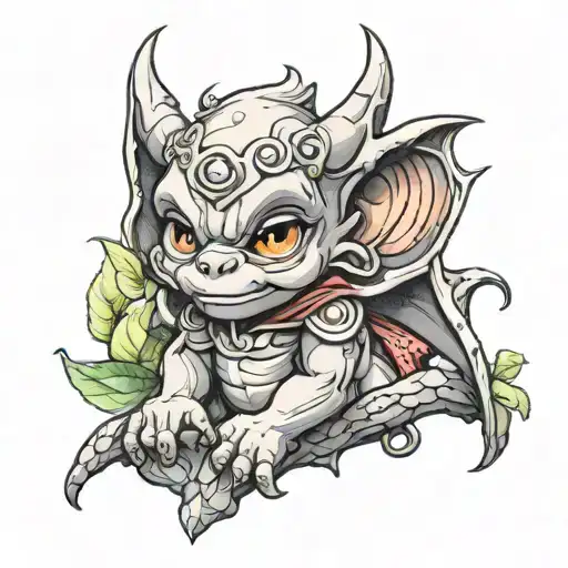 cute baby gargoyle tattoo design idea