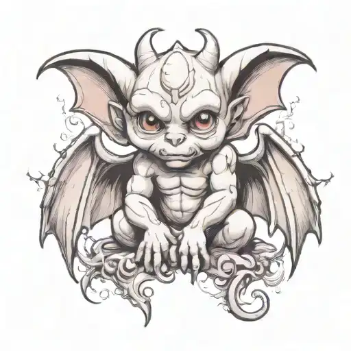 cute baby gargoyle tattoo design idea