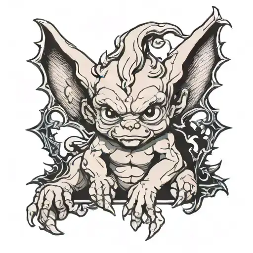 cute baby gargoyle tattoo design idea