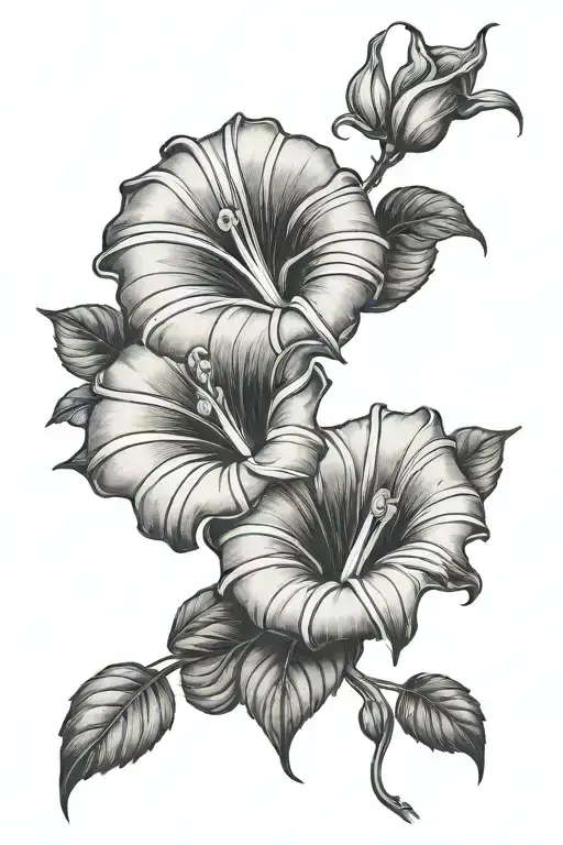 feminine inner demons morning glory tattoo design idea