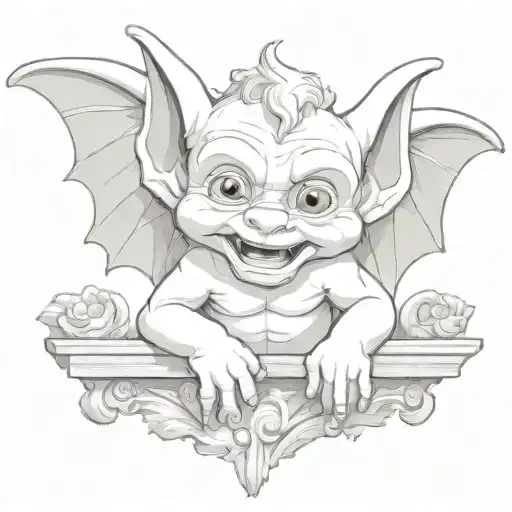 cute baby gargoyle tattoo design idea