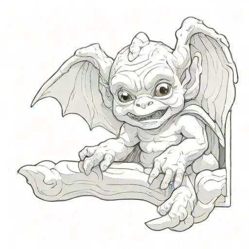 cute baby gargoyle tattoo design idea