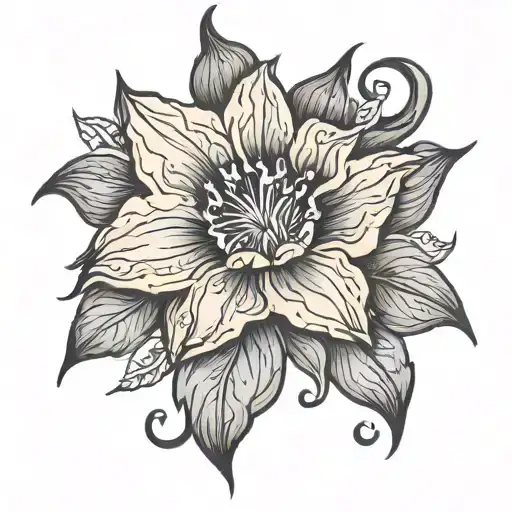 moonflower tattoo design idea